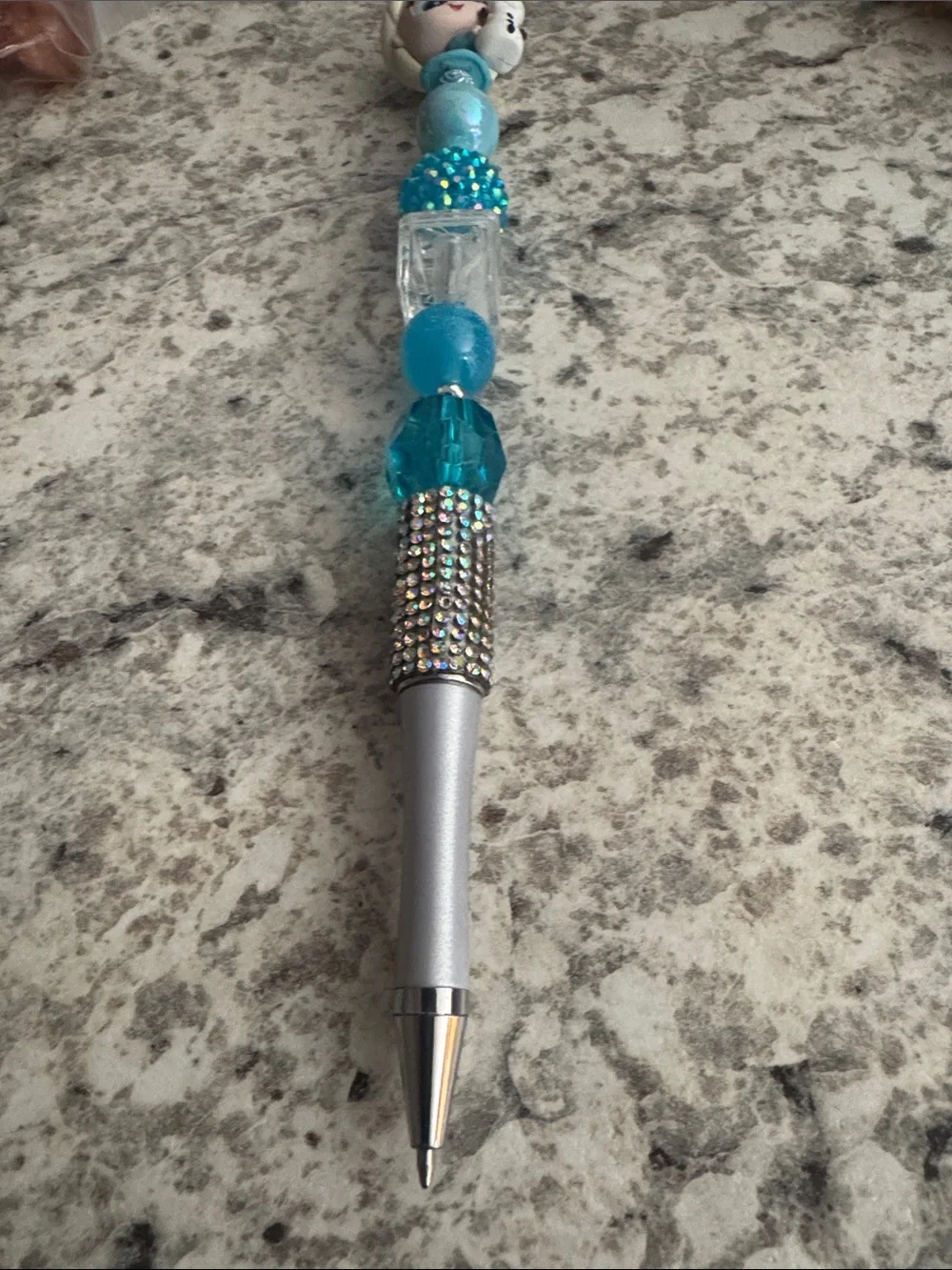 NWOT Disney Doorables Young Elsa with a tiny Olaf Beaded Pen Handmade by Me